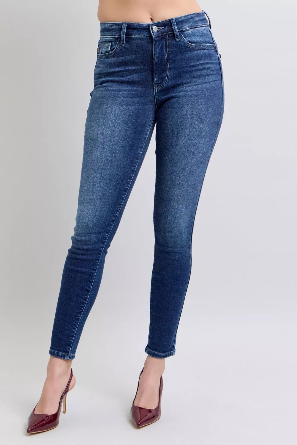 Judy Blue Full Size Washed Thermal Skinny Jeans Plus Size - Blu Lotus Boutique