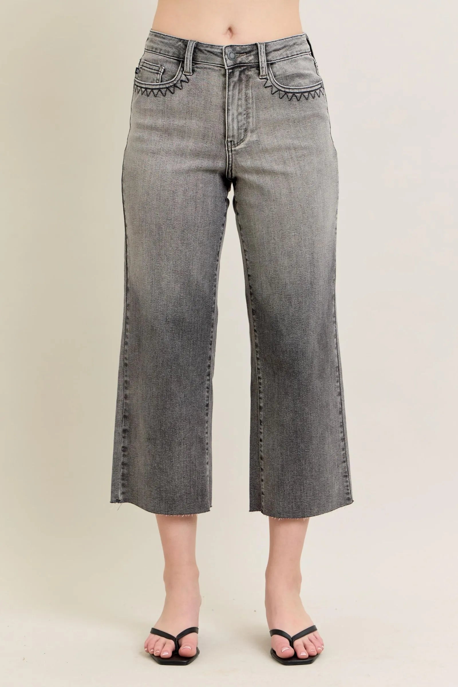 Judy Blue Full Size Wide Leg Capris Jeans Plus Size - Blu Lotus Boutique