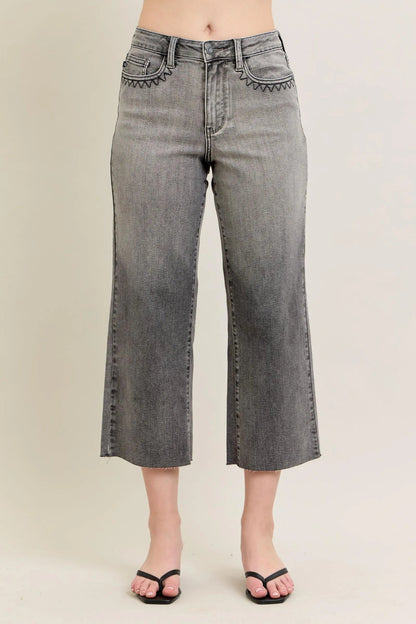 Judy Blue Full Size Wide Leg Capris Jeans Plus Size - Blu Lotus Boutique