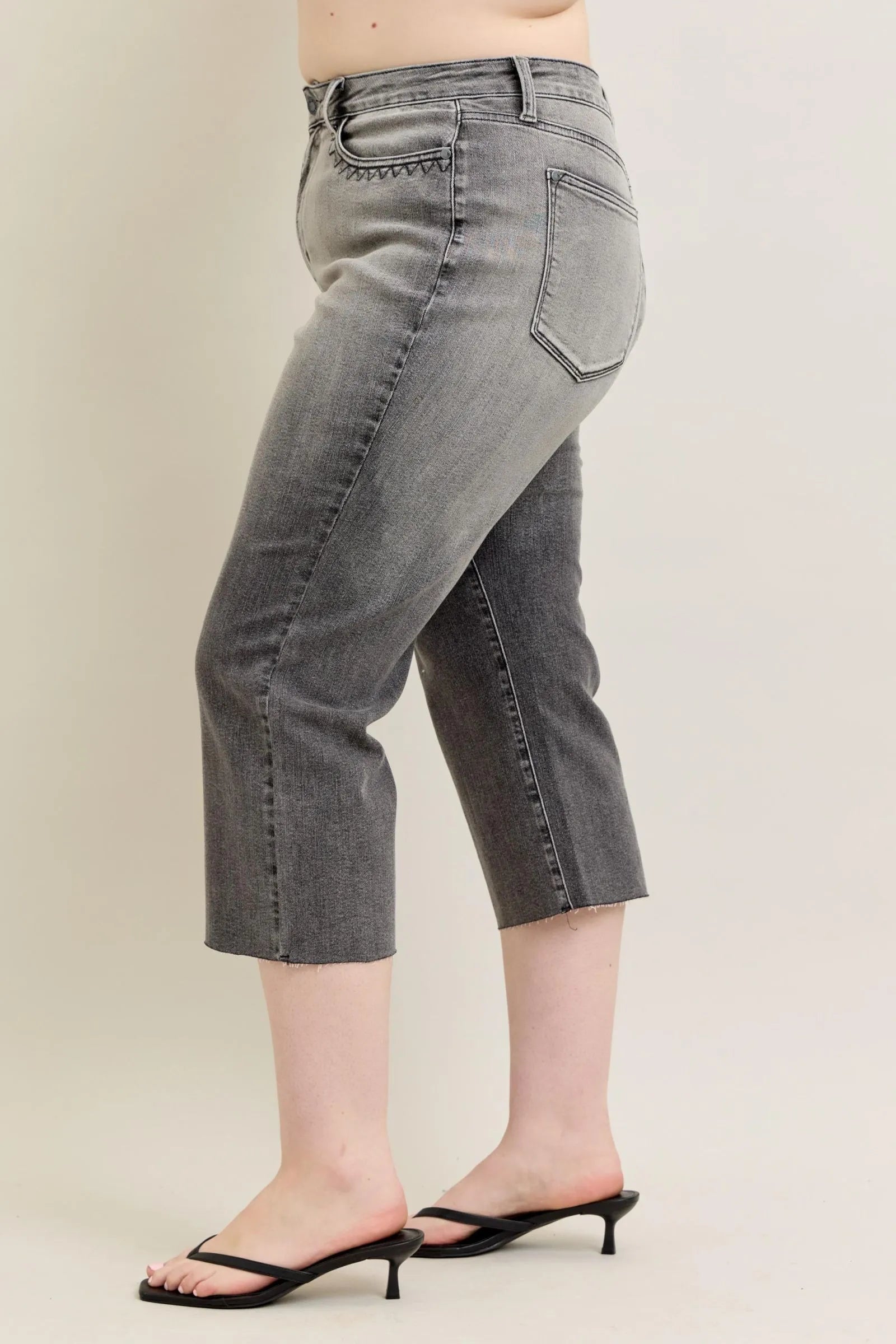 Judy Blue Full Size Wide Leg Capris Jeans Plus Size - Blu Lotus Boutique