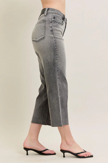 Judy Blue Full Size Wide Leg Capris Jeans Plus Size - Blu Lotus Boutique