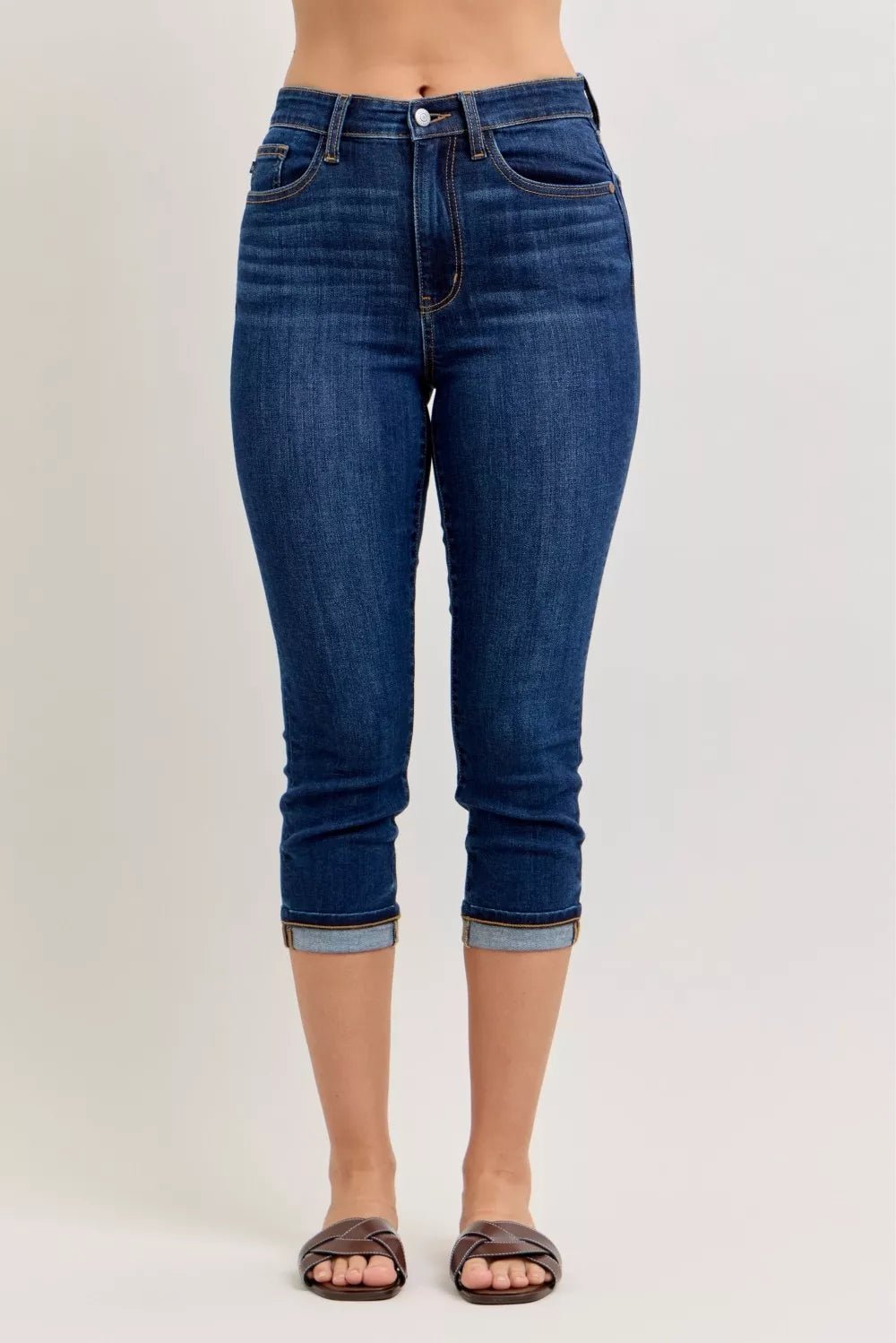 Judy Blue High Waist Capri Jeans with Single Cuff - Blu Lotus Boutique