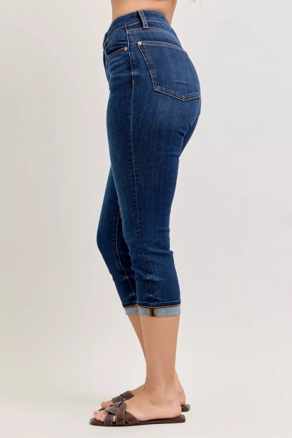 Judy Blue High Waist Capri Jeans with Single Cuff - Blu Lotus Boutique