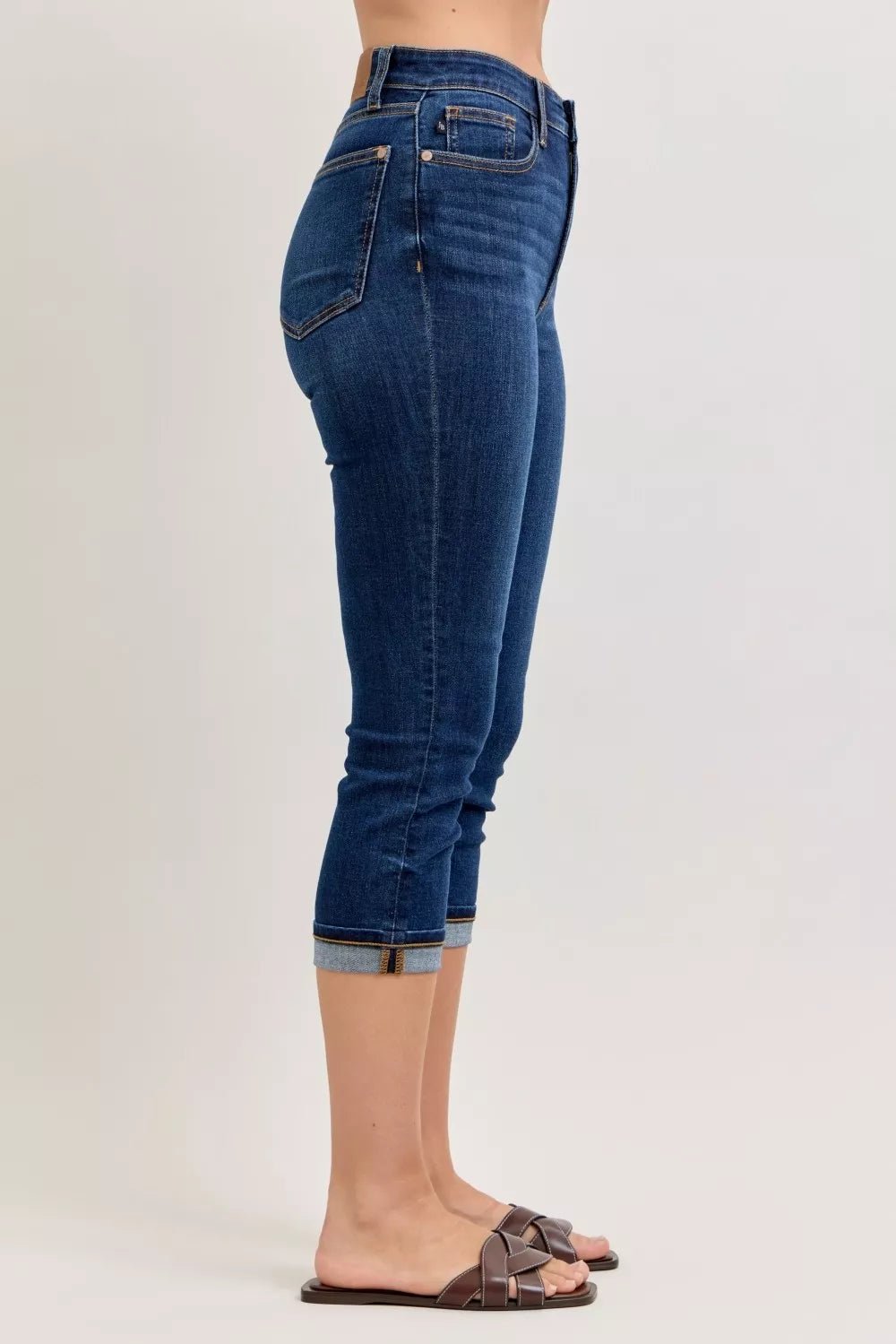 Judy Blue High Waist Capri Jeans with Single Cuff - Blu Lotus Boutique