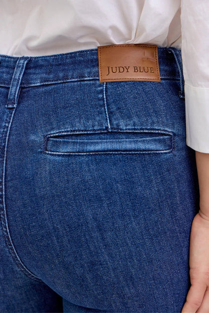 Judy Blue High Waist Flare Jeans with Front Patch Pockets - Blu Lotus Boutique