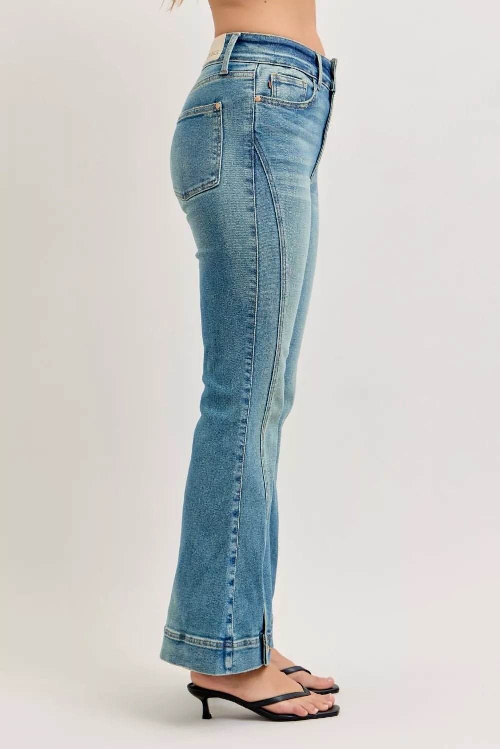 Judy Blue High Waist Vintage Wash Flare Jeans - Blu Lotus Boutique