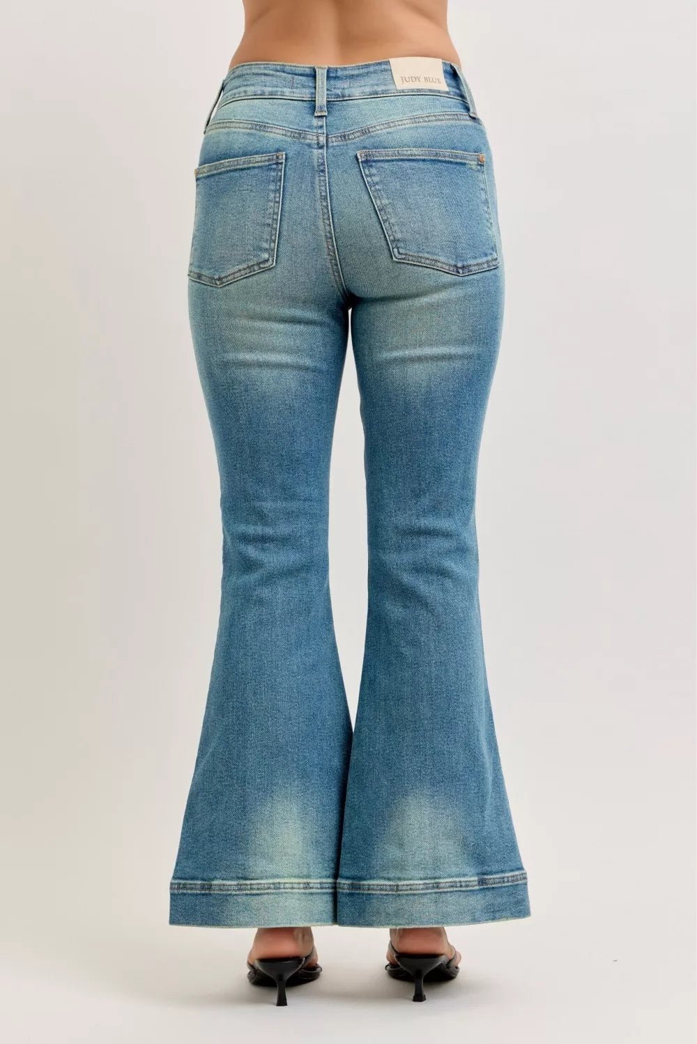 Judy Blue High Waist Vintage Wash Flare Jeans - Blu Lotus Boutique