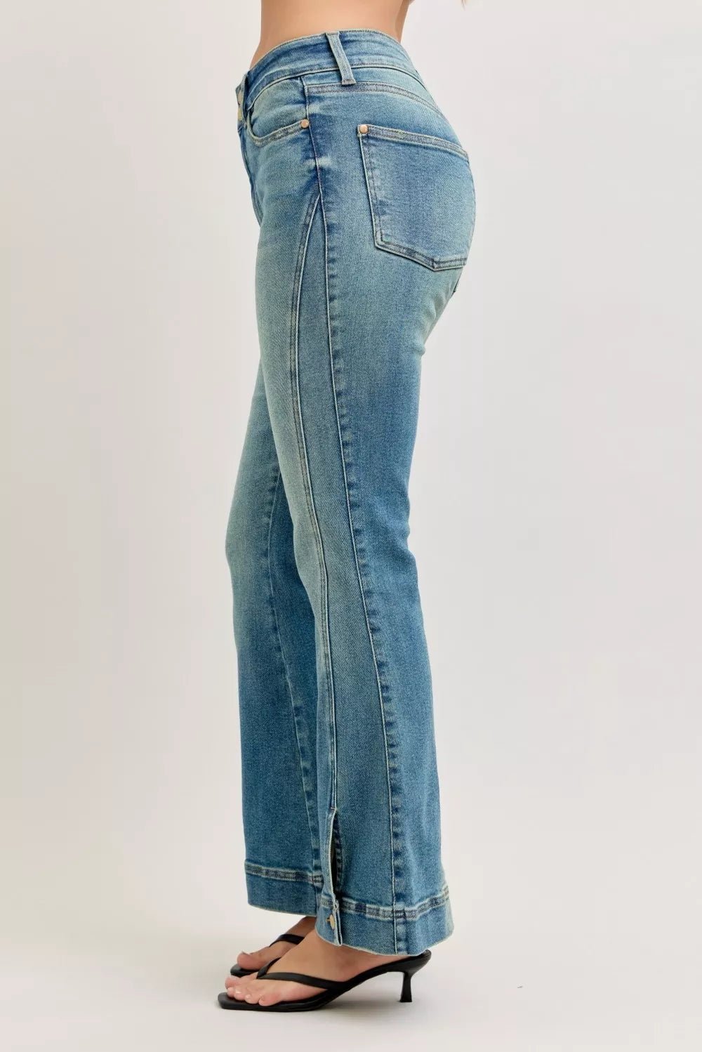 Judy Blue High Waist Vintage Wash Flare Jeans - Blu Lotus Boutique