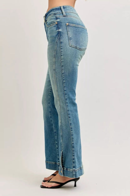 Judy Blue High Waist Vintage Wash Flare Jeans - Blu Lotus Boutique