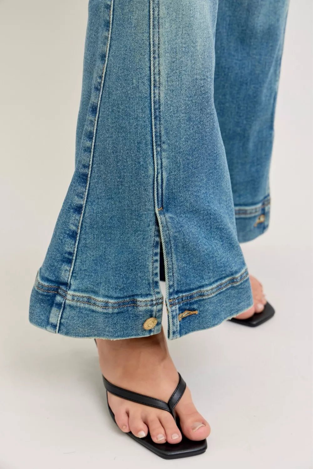 Judy Blue High Waist Vintage Wash Flare Jeans - Blu Lotus Boutique