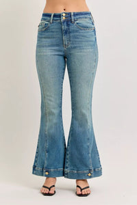Judy Blue High Waist Vintage Wash Flare Jeans - Blu Lotus Boutique