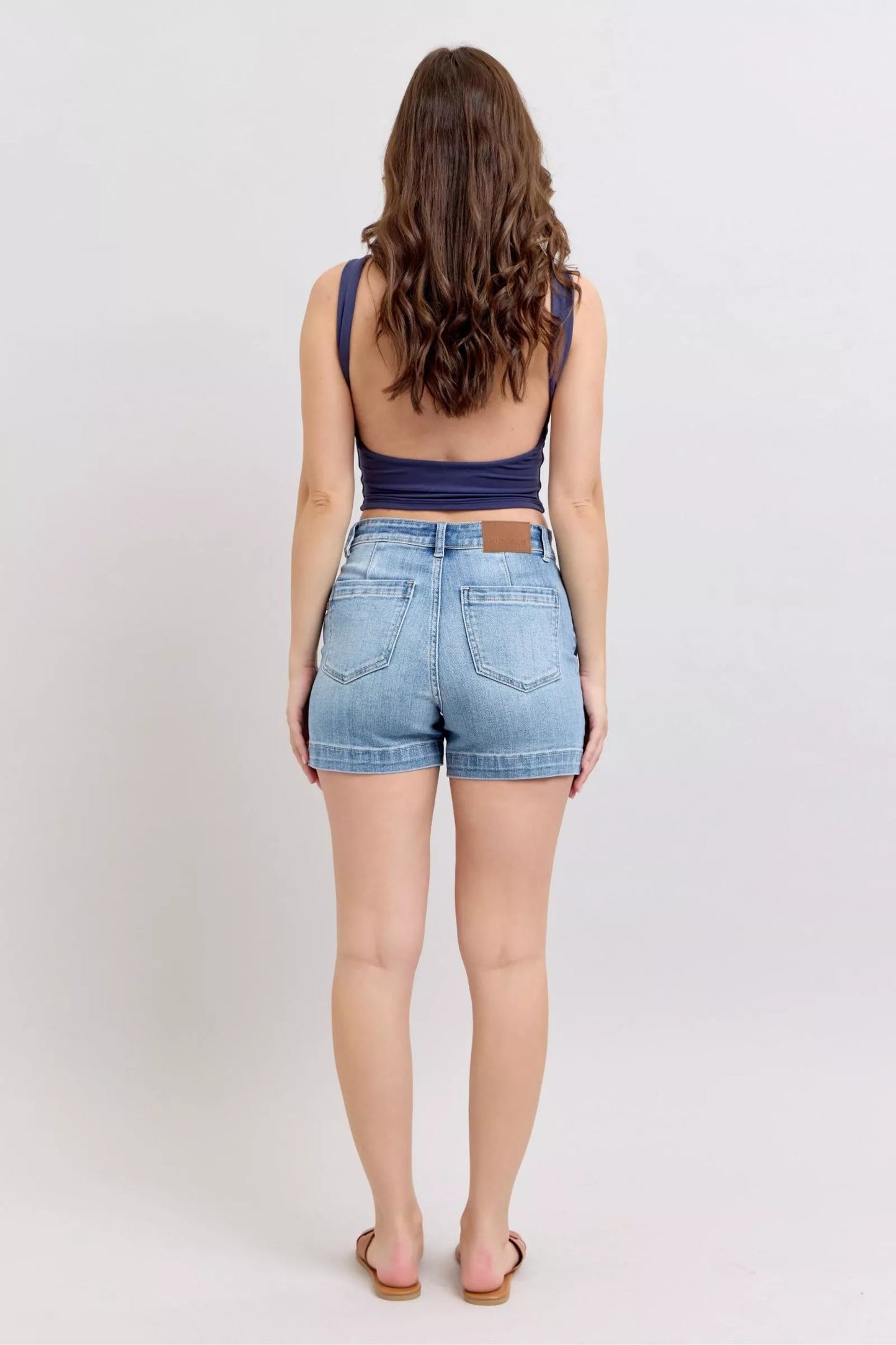 Judy Blue Mid Rise Denim Shorts - Blu Lotus Boutique