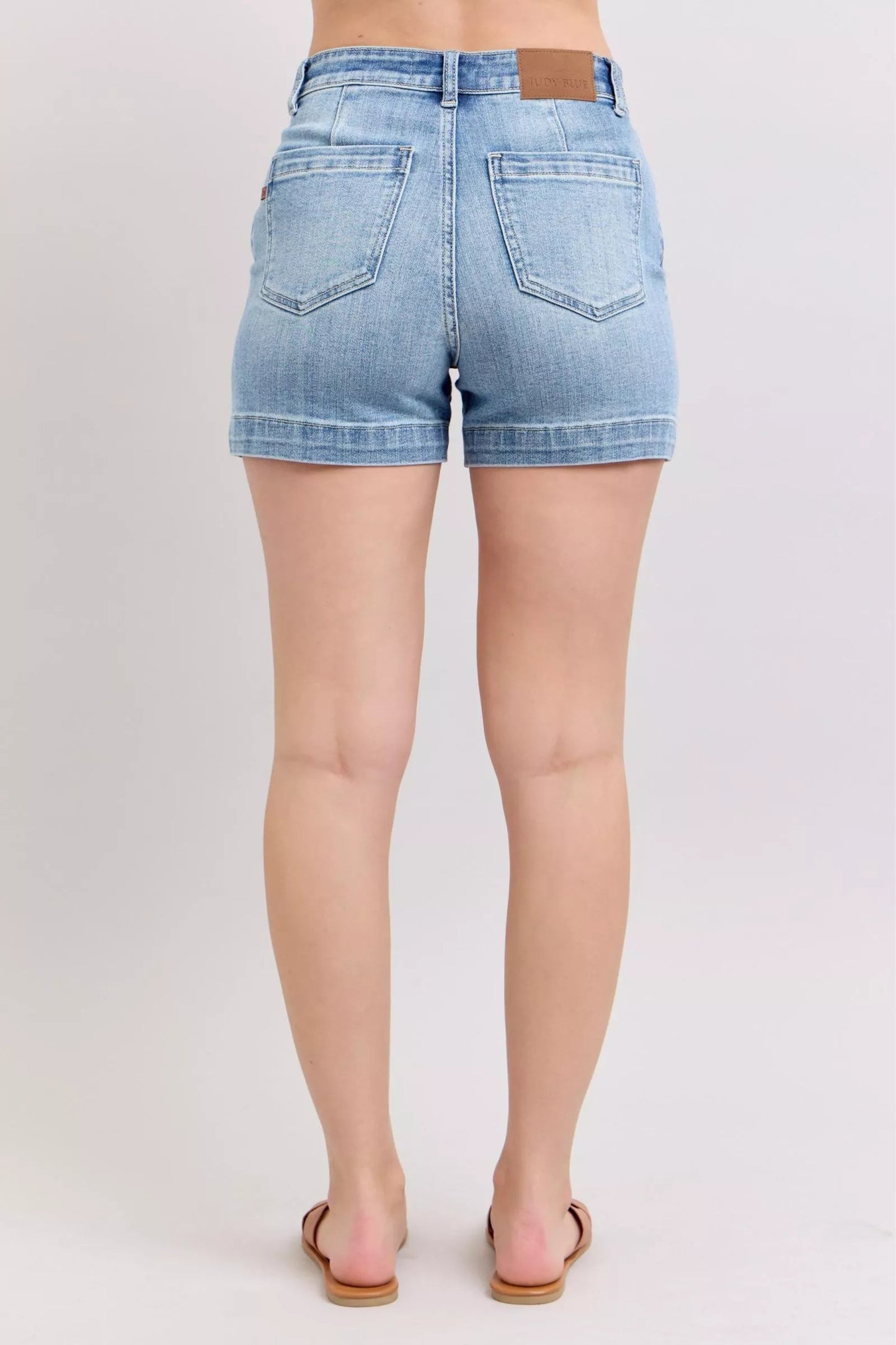 Judy Blue Mid Rise Denim Shorts - Blu Lotus Boutique
