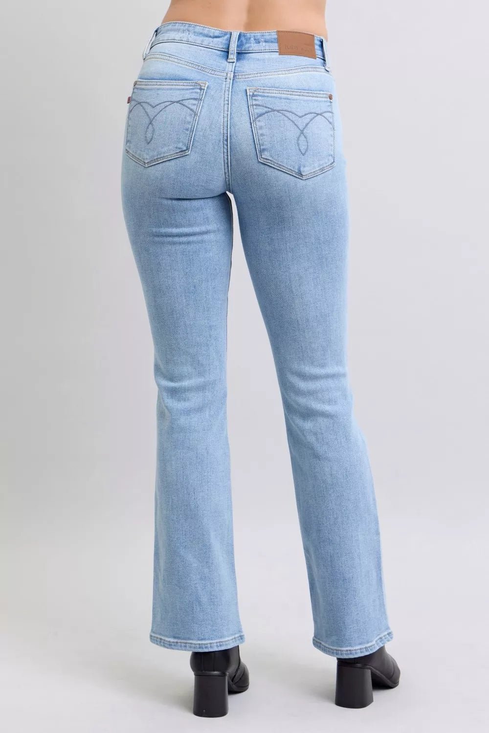 Judy Blue Mid Rise Thermal Bootcut Jeans - Blu Lotus Boutique