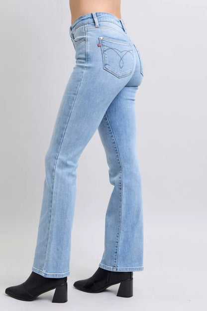 Judy Blue Mid Rise Thermal Bootcut Jeans - Blu Lotus Boutique