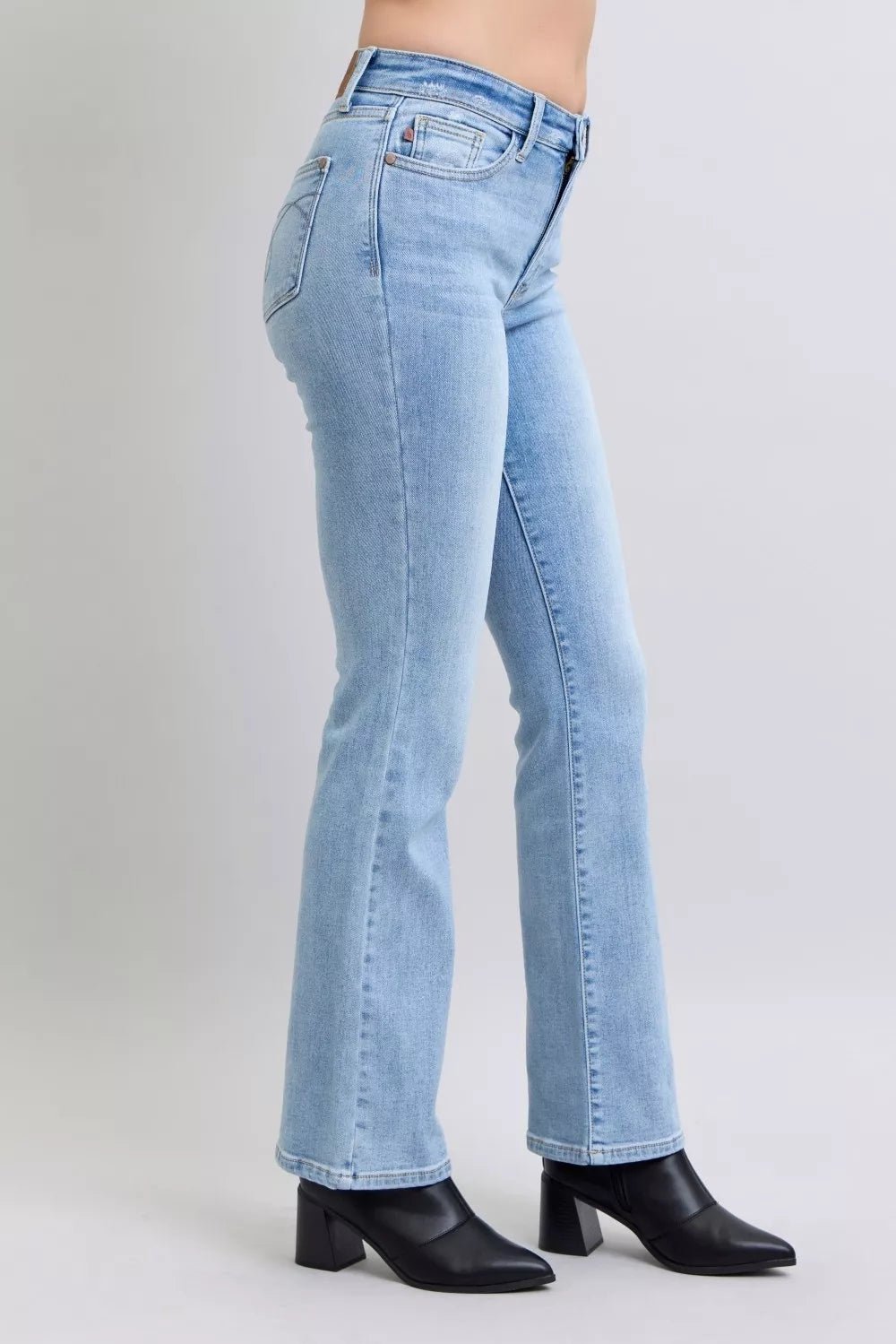 Judy Blue Mid Rise Thermal Bootcut Jeans - Blu Lotus Boutique