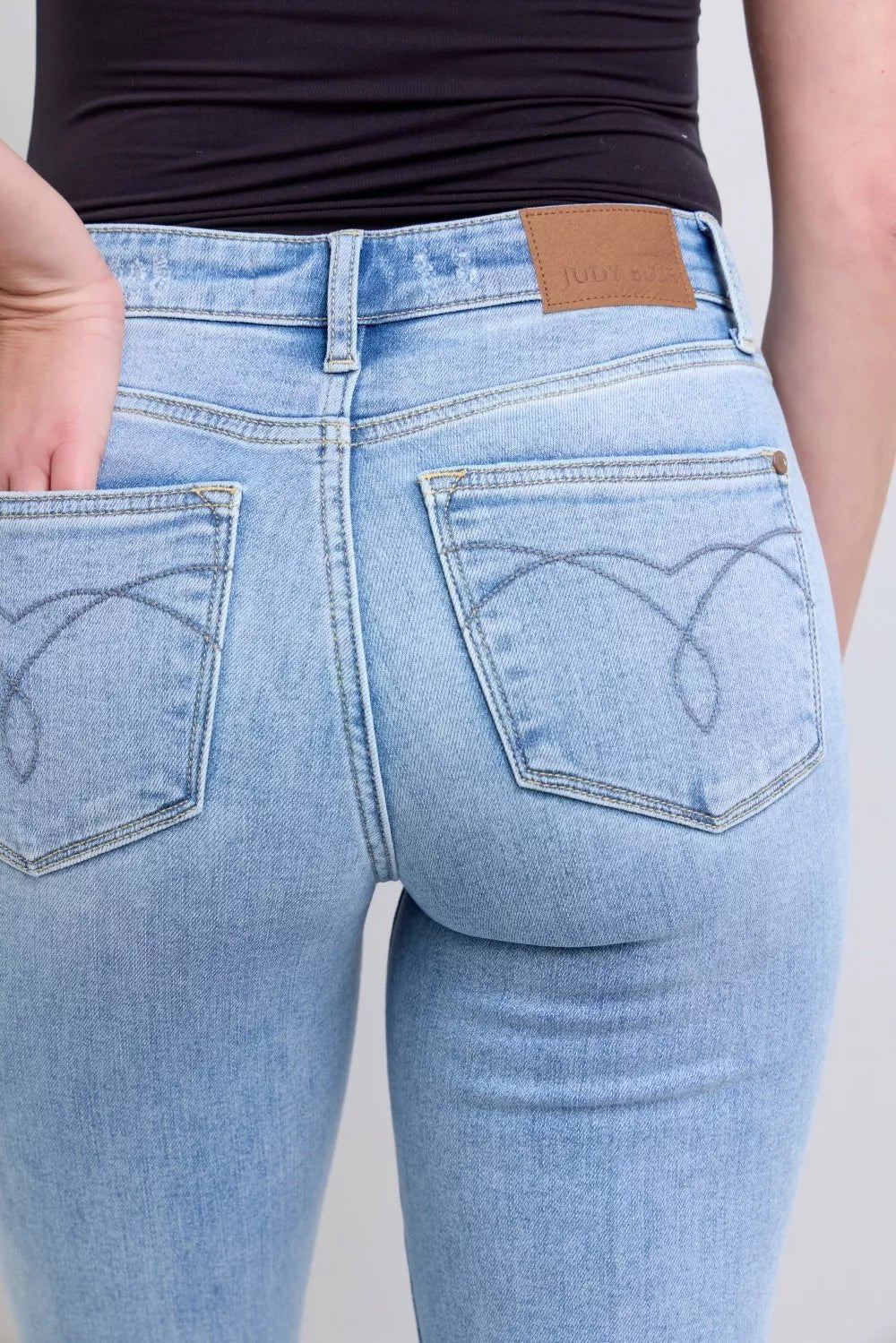 Judy Blue Mid Rise Thermal Bootcut Jeans - Blu Lotus Boutique