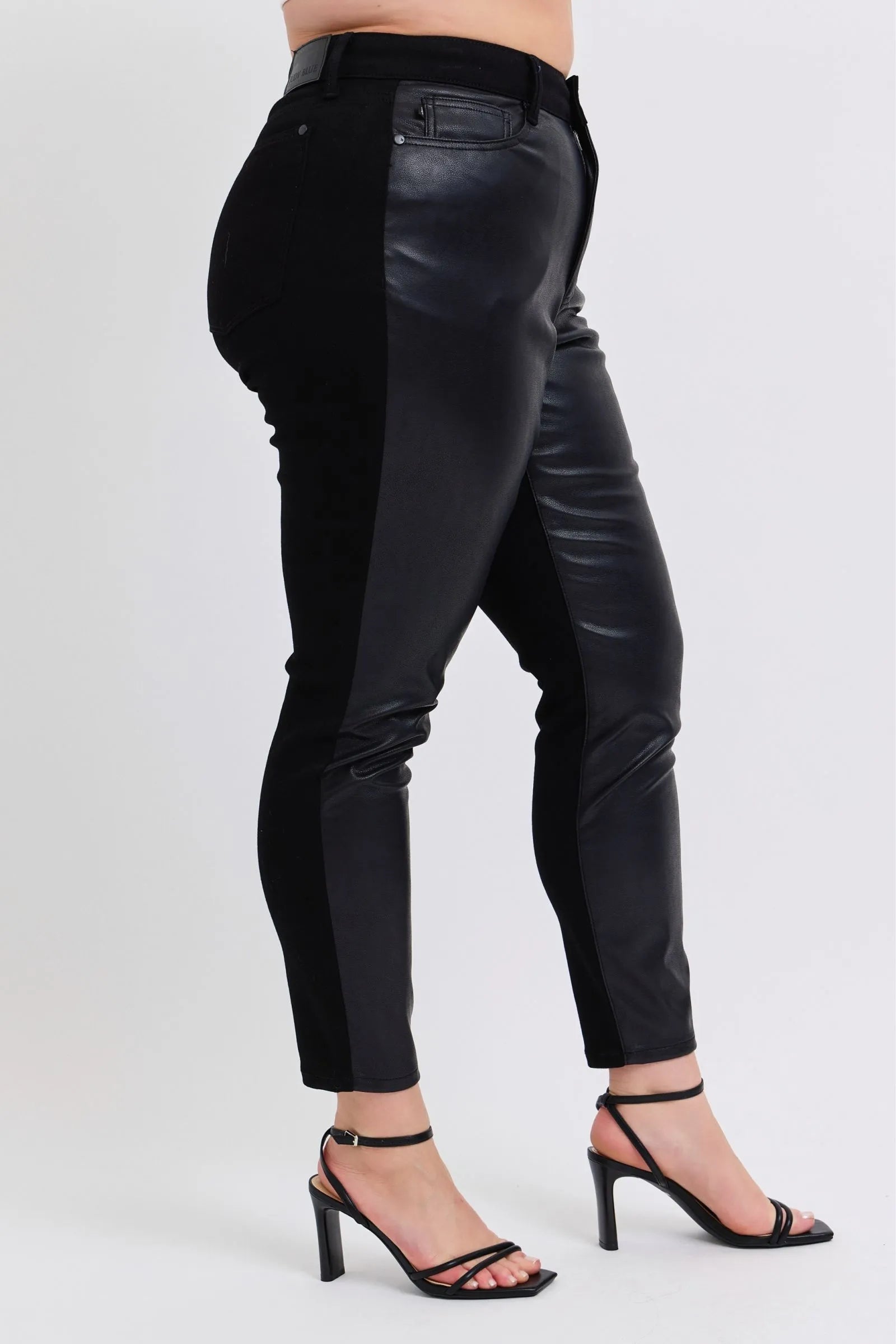 Judy Blue Plus Size HW Faux Leather Skinny Pants - Blu Lotus Boutique