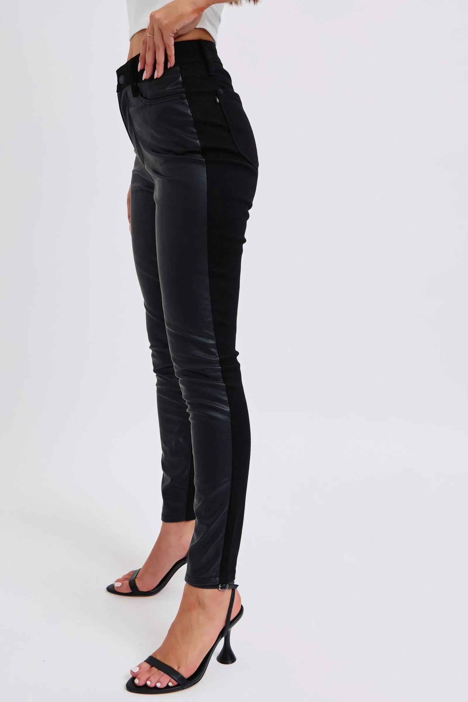 Judy Blue Plus Size HW Faux Leather Skinny Pants - Blu Lotus Boutique