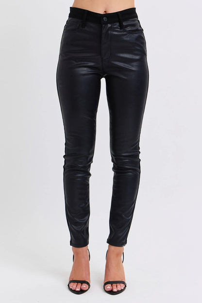 Judy Blue Plus Size HW Faux Leather Skinny Pants - Blu Lotus Boutique
