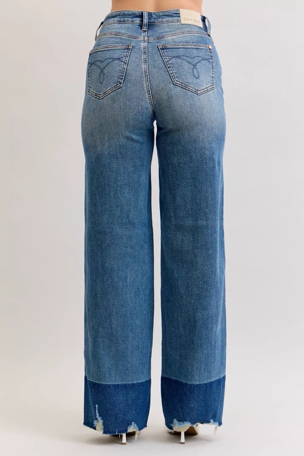 Judy Blue Raw Hem High Waist Column Straight Jeans - Blu Lotus Boutique