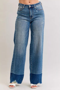 Judy Blue Raw Hem High Waist Column Straight Jeans - Blu Lotus Boutique