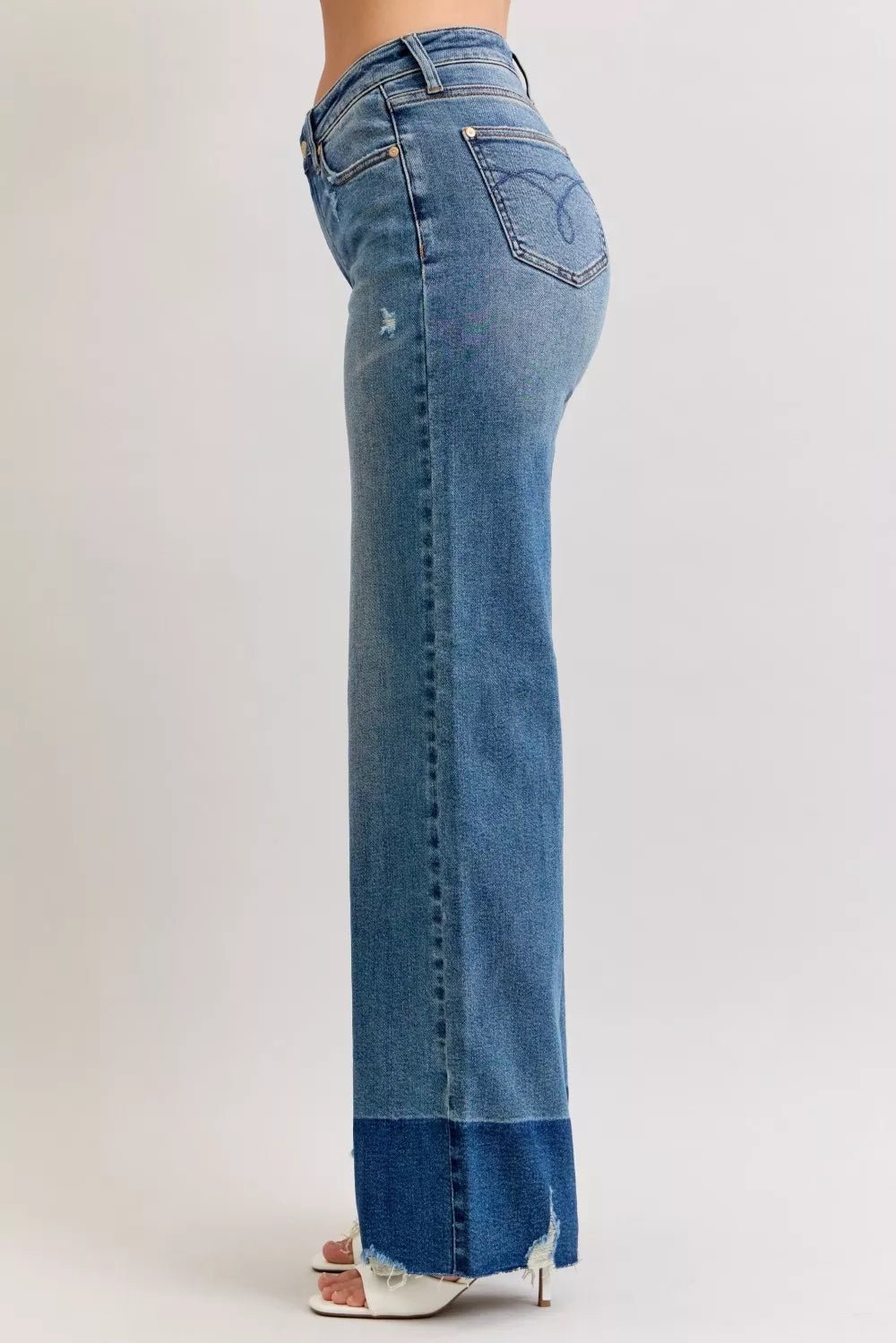 Judy Blue Raw Hem High Waist Column Straight Jeans - Blu Lotus Boutique