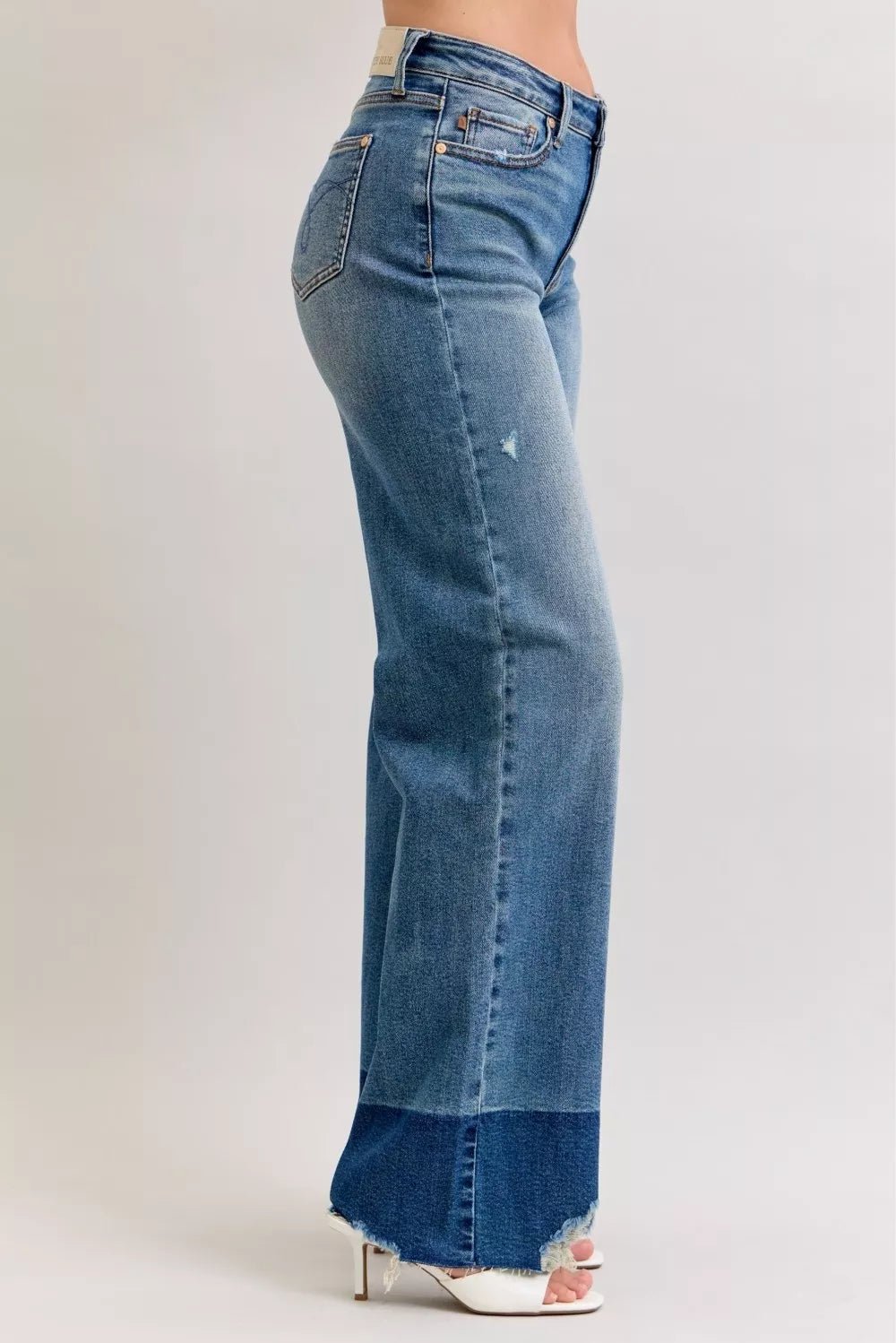 Judy Blue Raw Hem High Waist Column Straight Jeans - Blu Lotus Boutique