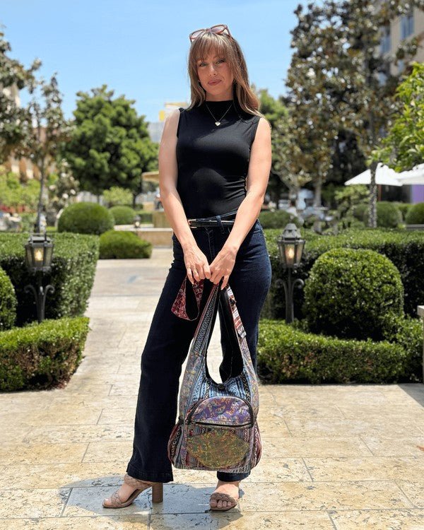 Kathmandu Collection Butterfly Design Hobo Bag - Blu Lotus Boutique