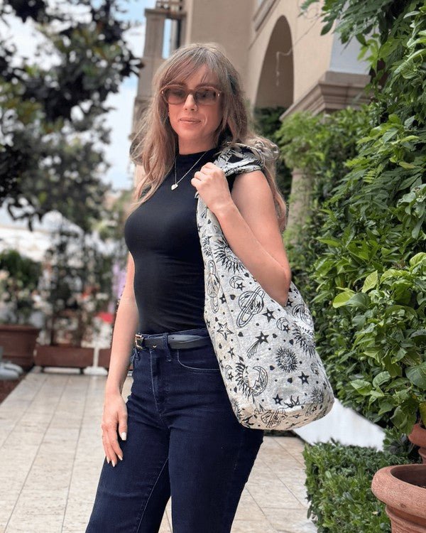 Kathmandu Collection Celestial Print Hobo Bag - Blu Lotus Boutique