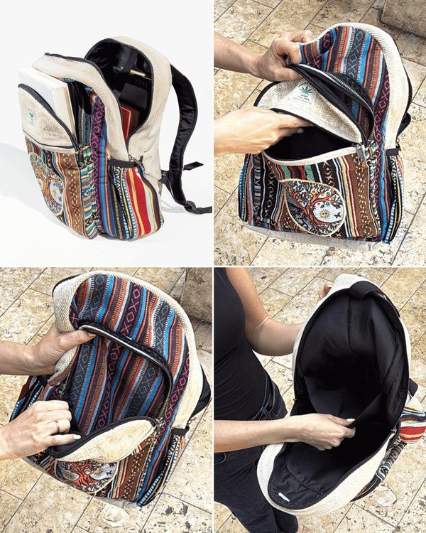 Kathmandu Collection Handmade Tree Hemp Backpack - Blu Lotus Boutique