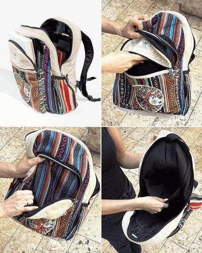 Kathmandu Collection Handmade Tree Hemp Backpack - Blu Lotus Boutique
