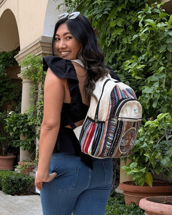 Kathmandu Collection Handmade Tree Hemp Backpack - Blu Lotus Boutique