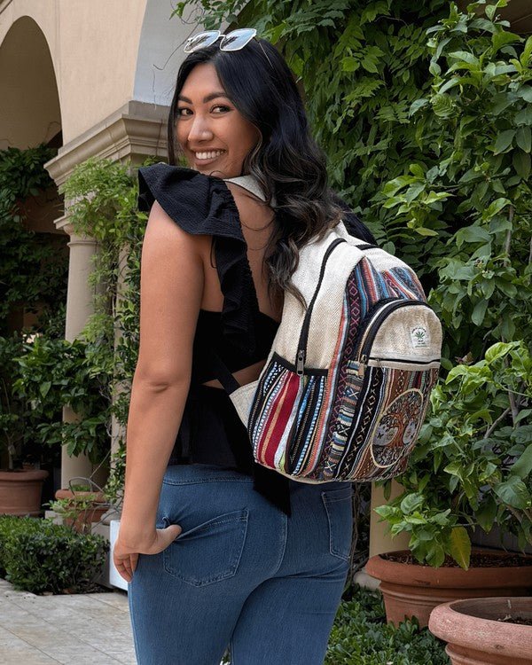 Kathmandu Collection Handmade Tree Hemp Backpack - Blu Lotus Boutique