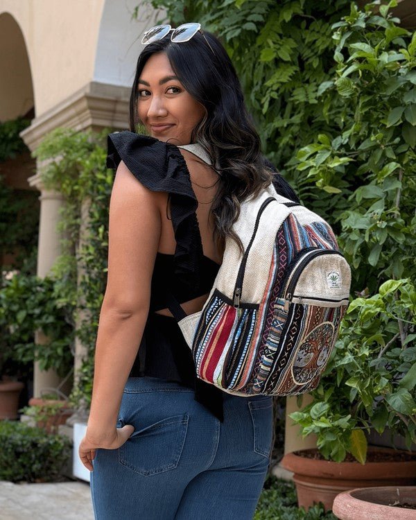 Kathmandu Collection Handmade Tree Hemp Backpack - Blu Lotus Boutique