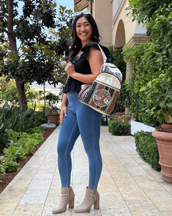 Kathmandu Collection Handmade Tree Hemp Backpack - Blu Lotus Boutique