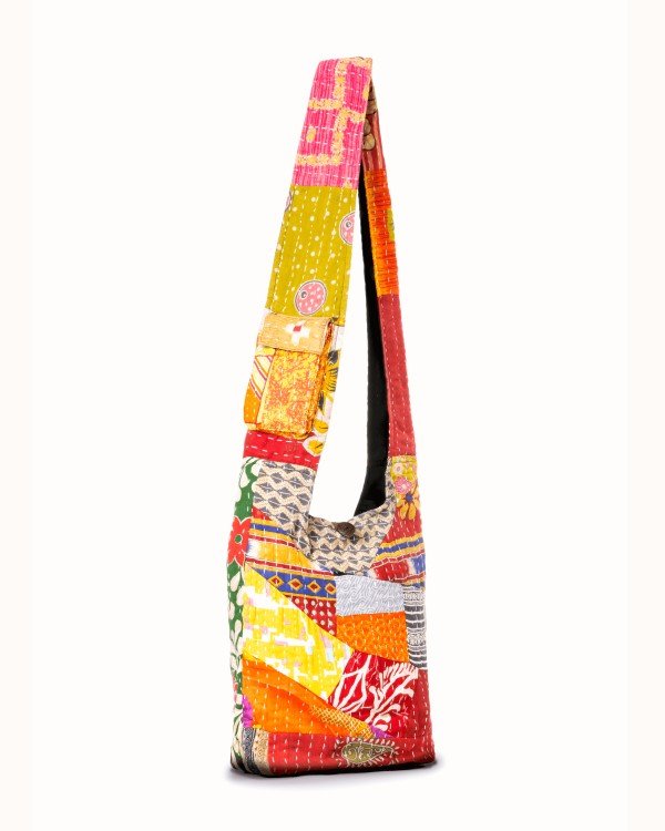 Kathmandu Collection Kantha Patchwork Hobo Bag - Blu Lotus Boutique