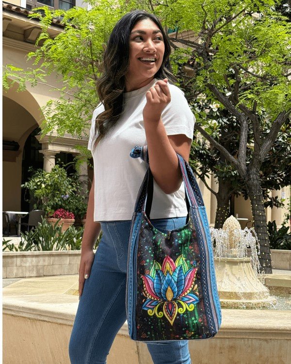 Kathmandu Collection Lotus Handmade Hobo Bag - Blu Lotus Boutique