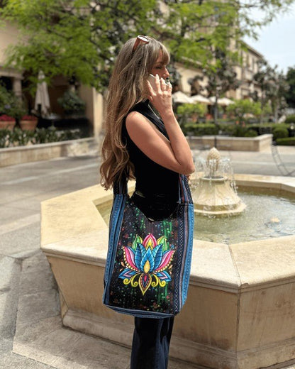 Kathmandu Collection Lotus Handmade Hobo Bag - Blu Lotus Boutique