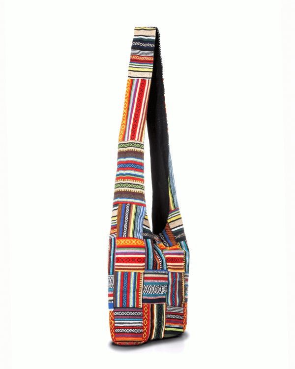 Kathmandu Collection Patchwork Striped Hobo Bag - Blu Lotus Boutique