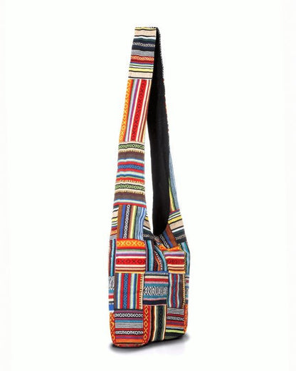Kathmandu Collection Patchwork Striped Hobo Bag - Blu Lotus Boutique