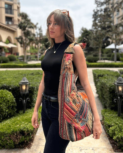 Kathmandu Collection Quilted Patchwork Hobo Bag - Blu Lotus Boutique