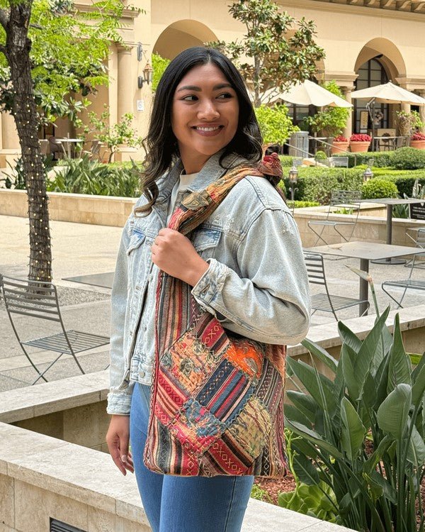 Kathmandu Collection Quilted Patchwork Hobo Bag - Blu Lotus Boutique