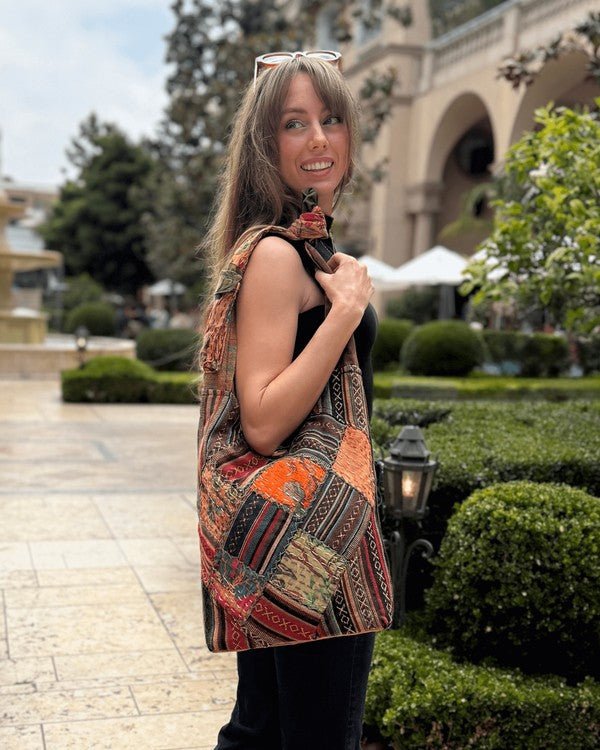 Kathmandu Collection Quilted Patchwork Hobo Bag - Blu Lotus Boutique