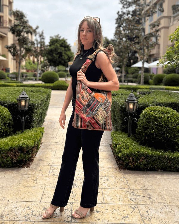 Kathmandu Collection Quilted Patchwork Hobo Bag - Blu Lotus Boutique