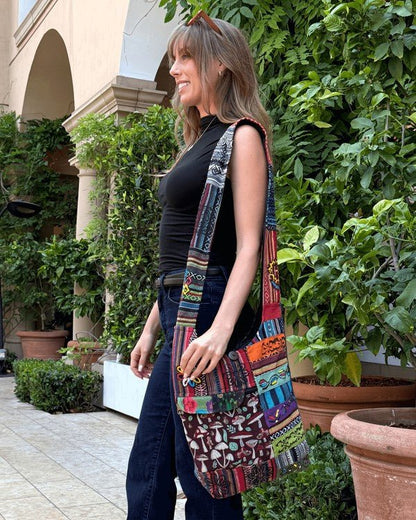Kathmandu Collection Tribal Stripe Hobo Bag - Blu Lotus Boutique
