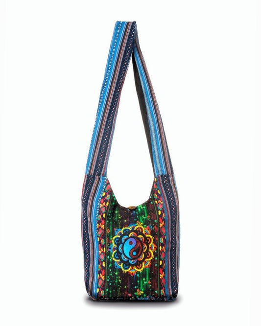 Kathmandu Collection Yin Yang Print Hobo Bag - Blu Lotus Boutique