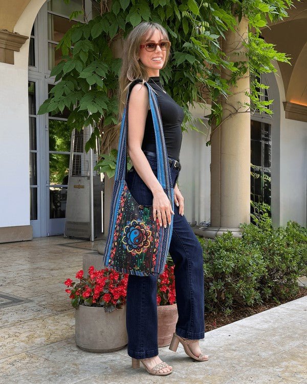 Kathmandu Collection Yin Yang Print Hobo Bag - Blu Lotus Boutique