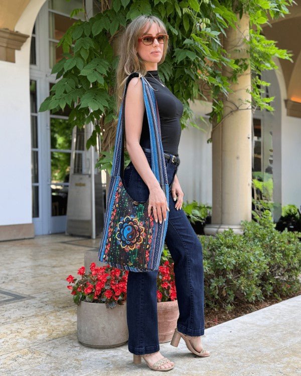 Kathmandu Collection Yin Yang Print Hobo Bag - Blu Lotus Boutique