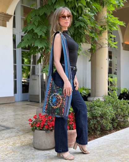 Kathmandu Collection Yin Yang Print Hobo Bag - Blu Lotus Boutique